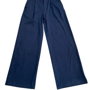 Pull on Elastic Waist Pleated Black Wide Leg Palazzo Pants Size XS